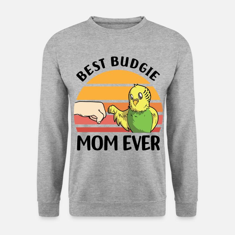 Wellensittich - Unisex Pullover - Weißgrau meliert