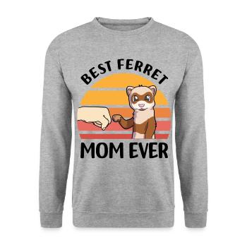 Frettchen Liebhaber - Unisex Pullover - Weißgrau meliert - Vorne - Alina (178cm) & Michal (187cm)