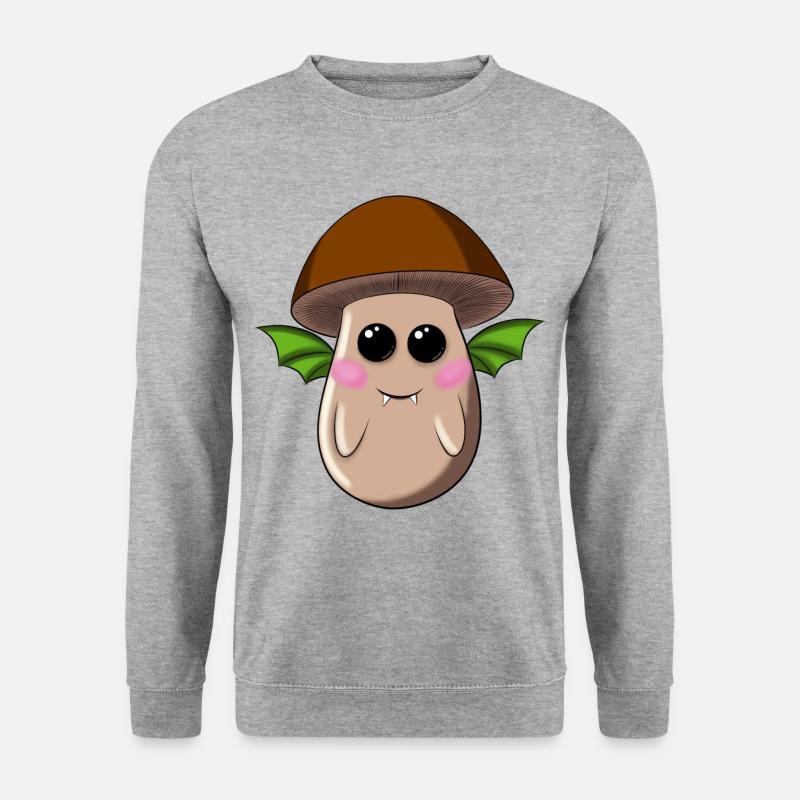 Braunkappen Pilz Fledermaus - Unisex Pullover - Weißgrau meliert
