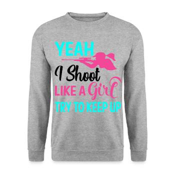 Shooting - Unisex Sweatshirt - salt & pepper - Front - Alina (178cm) & Michal (187cm)