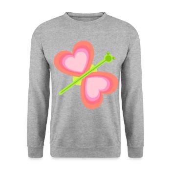 Rétro Vintage Insecte Papillon Papillon Enfant - Sweat-shirt Unisexe - gris chiné - Devant - Alina (178cm) & Michal (187cm)