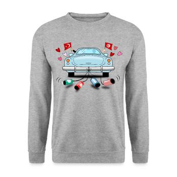 Turquie Drapeau Tunisie Mariage - Sweat-shirt Unisexe - gris chiné - Devant - Alina (178cm) & Michal (187cm)