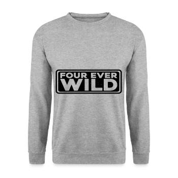Four Ever Wild 42 - Unisex Pullover - Weißgrau meliert - Vorne - Alina (178cm) & Michal (187cm)