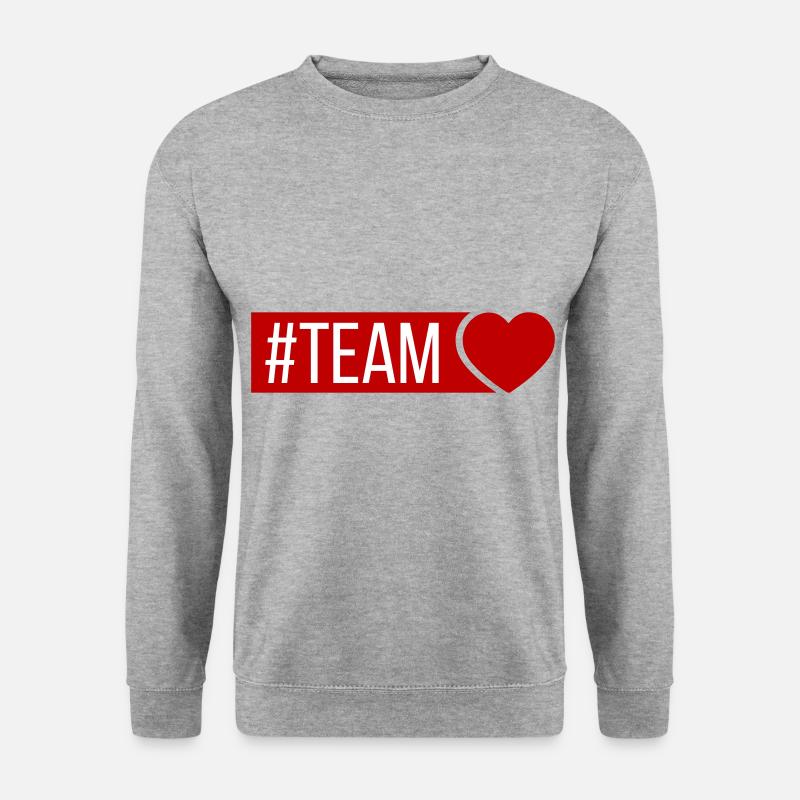 Team Herz - Unisex Pullover - Weißgrau meliert