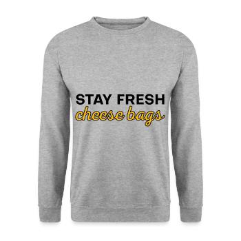 Stay Fresh Cheese Bags 15 - Unisex Sweatshirt - salt & pepper - Front - Alina (178cm) & Michal (187cm)