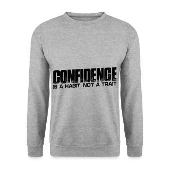 Confidence is a habit, not a trait 4 - Unisex Sweatshirt - salt & pepper - Front - Alina (178cm) & Michal (187cm)