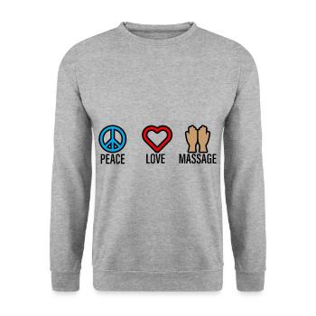 Peace Love Massage 2 - Unisex Sweatshirt - salt & pepper - Front - Alina (178cm) & Michal (187cm)