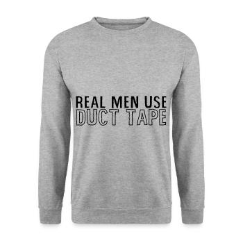 Les vrais hommes utilisent du ruban adhésif - Sweat-shirt Unisexe - gris chiné - Devant - Alina (178cm) & Michal (187cm)