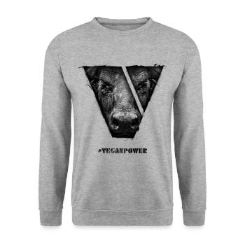 #veganpower - Buffalo - Unisex Sweatshirt - salt & pepper - Front - Alina (178cm) & Michal (187cm)