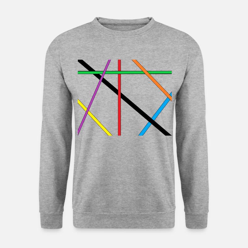 Streifen - Unisex Pullover - Weißgrau meliert