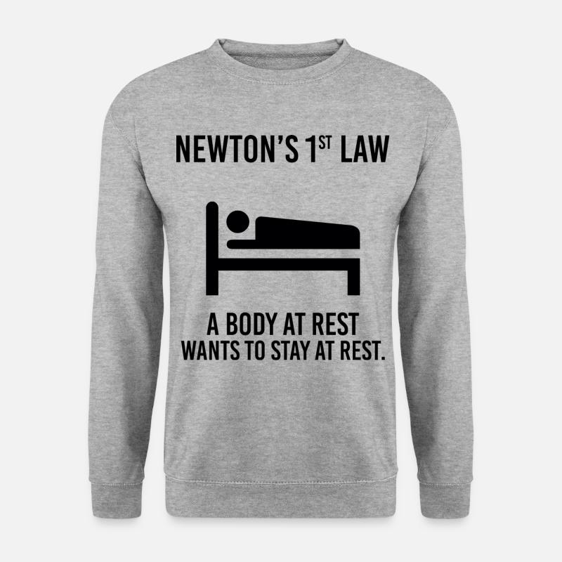 Newton Physik Physiker Lustiger Spruch Geschenk - Unisex Pullover - Weißgrau meliert