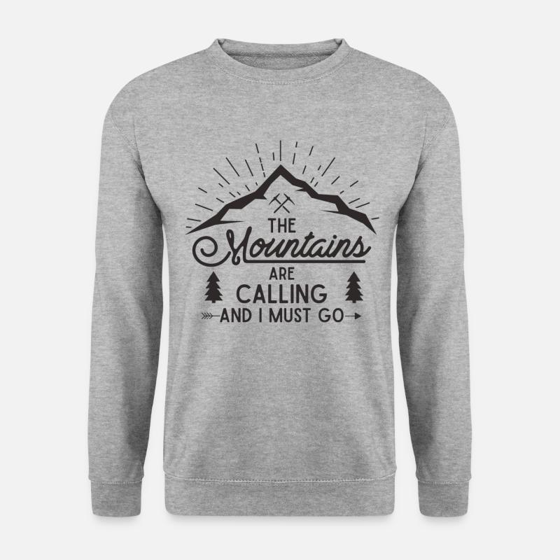 Bergsteigen Klettern Bergsteiger Wandern Berge - Unisex Pullover - Weißgrau meliert