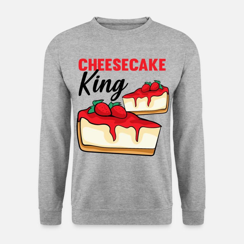 Käsekuchen Cheesecake König - Unisex Pullover - Weißgrau meliert