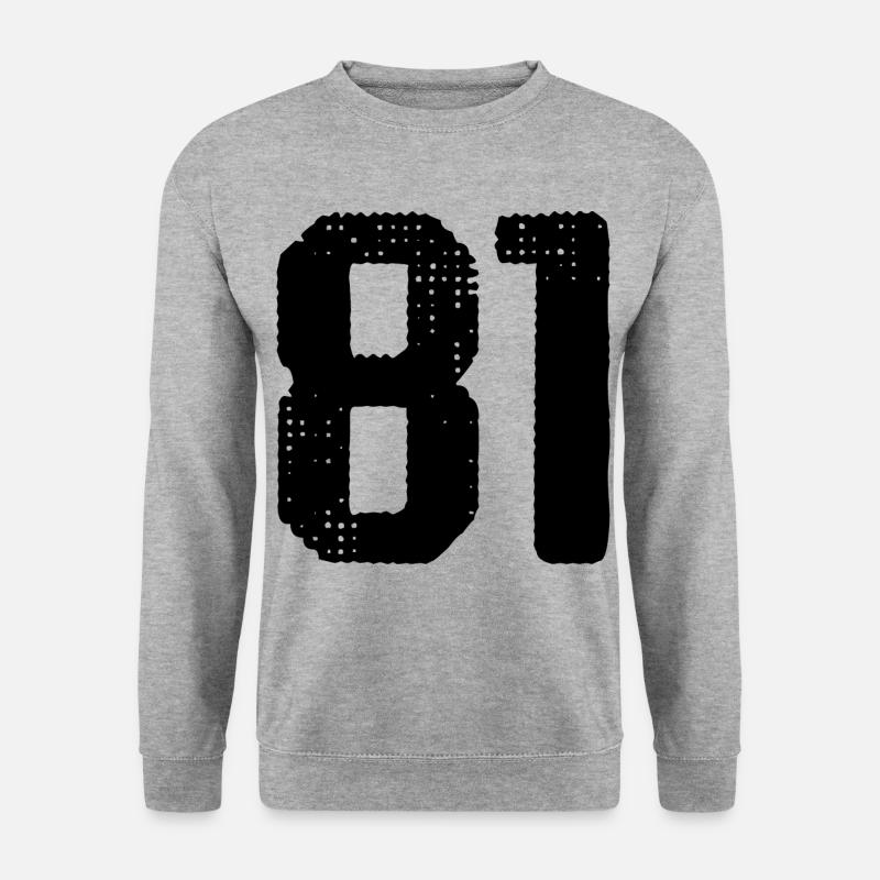 81 Zahl Trikot - Unisex Pullover - Weißgrau meliert