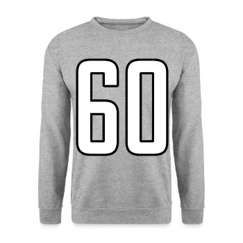 60 Jahre 60er Geschenkidee Geburtstag - Unisex Pullover - Weißgrau meliert - Vorne - Alina (178cm) & Michal (187cm)