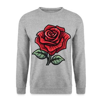 Rose Symbole Amour - Sweat-shirt Unisexe - gris chiné - Devant - Alina (178cm) & Michal (187cm)
