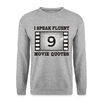 Je parle couramment les citations de films - Sweat-shirt Unisexe - gris chiné - Devant - Alina (178cm) & Michal (187cm)