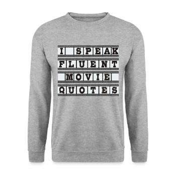 Je parle couramment les citations de films - Sweat-shirt Unisexe - gris chiné - Devant - Alina (178cm) & Michal (187cm)
