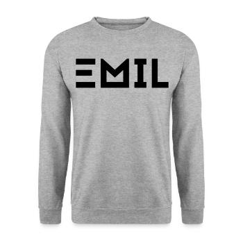 Prénom Emil - Sweat-shirt Unisexe - gris chiné - Devant - Alina (178cm) & Michal (187cm)