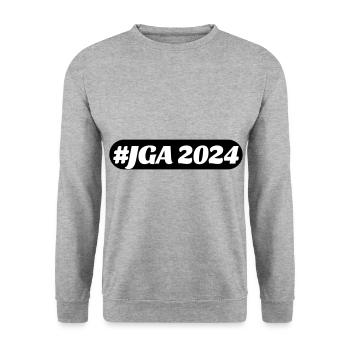JGA 2024 - Sweat-shirt Unisexe - gris chiné - Devant - Alina (178cm) & Michal (187cm)