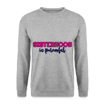 Sisterhood is Powerful 11 - Unisex Pullover - Weißgrau meliert - Vorne - Alina (178cm) & Michal (187cm)