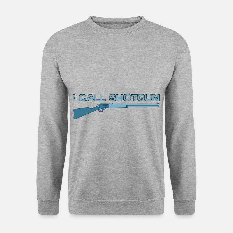 I Call Shotgun 12 - Unisex Pullover - Weißgrau meliert