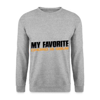 My Favorite Chord Is Gsus 4 - Unisex Sweatshirt - salt & pepper - Front - Alina (178cm) & Michal (187cm)
