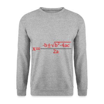 Formule quadratique pour la classe de mathématiques 2 - Sweat-shirt Unisexe - gris chiné - Devant - Alina (178cm) & Michal (187cm)