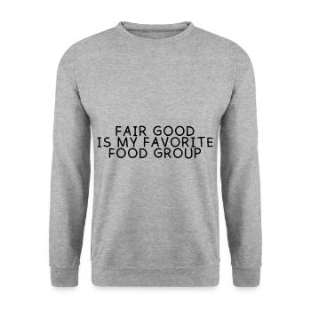 Fair Food Is My Favorite Food Group 3 - Unisex Sweatshirt - salt & pepper - Front - Alina (178cm) & Michal (187cm)