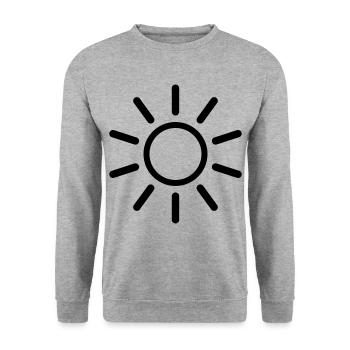 Sun line drawing shape - Unisex Sweatshirt - salt & pepper - Front - Alina (178cm) & Michal (187cm)