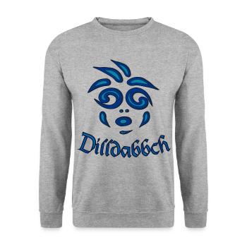 Der hessische Dilldabbch-Bembeldesign - Unisex Pullover - Weißgrau meliert - Vorne - Alina (178cm) & Michal (187cm)