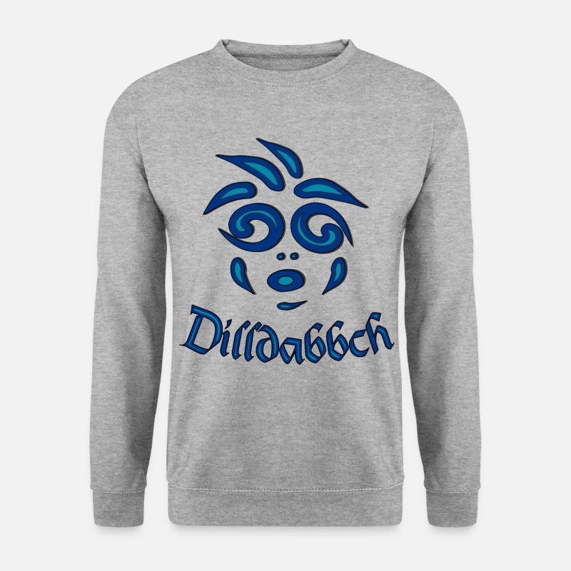 Der hessische Dilldabbch-Bembeldesign - Unisex Pullover - Weißgrau meliert