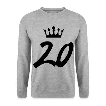 Couronne de 20 chiffres - Sweat-shirt Unisexe - gris chiné - Devant - Alina (178cm) & Michal (187cm)