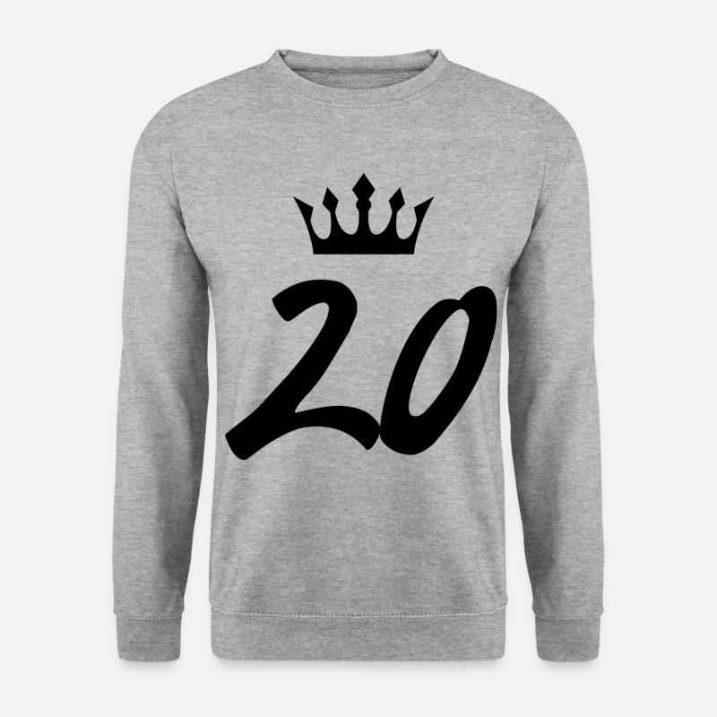 20 Zahl Krone - Unisex Pullover - Weißgrau meliert
