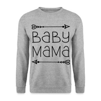 Baby mama - Sweat-shirt Unisexe - gris chiné - Devant - Alina (178cm) & Michal (187cm)