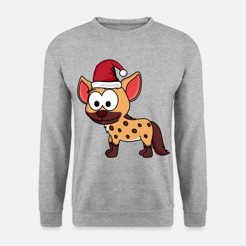 Hyène Comic Noël - Sweat-shirt Unisexe - gris chiné