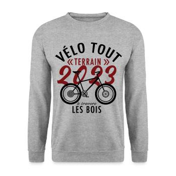 Vélo tout terrain à travers les bois - Sweat-shirt Unisexe - gris chiné - Devant - Alina (178cm) & Michal (187cm)