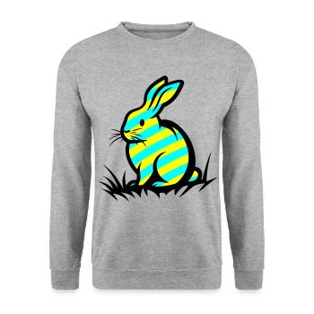 Ostern Symbol Hase - Unisex Pullover - Weißgrau meliert - Vorne - Alina (178cm) & Michal (187cm)