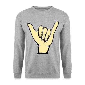 Surfer Icon Hand - Sweat-shirt Unisexe - gris chiné - Devant - Alina (178cm) & Michal (187cm)