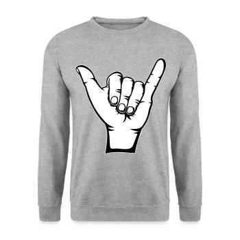 Surfer Icon Hand - Sweat-shirt Unisexe - gris chiné - Devant - Alina (178cm) & Michal (187cm)