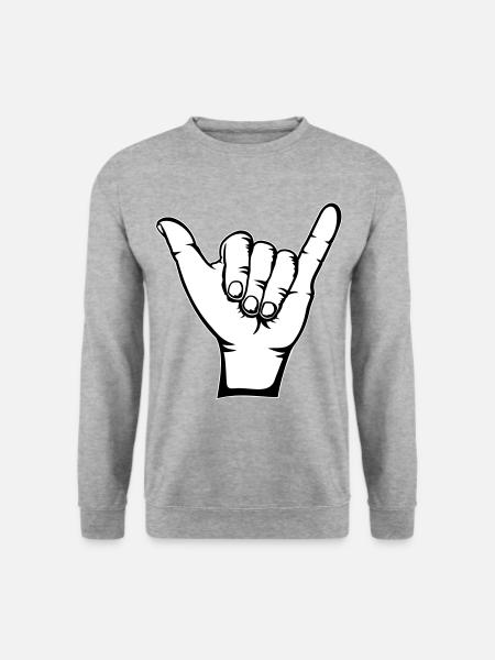 Surfing Icon Hand - Unisex Sweatshirt - salt & pepper