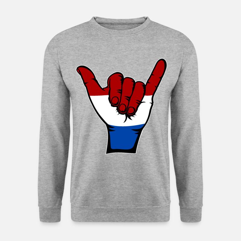 Holland Flag Surfing Symbol - Unisex Sweatshirt - salt & pepper
