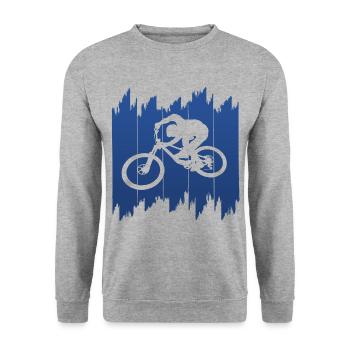 Bike Fahrrad Biken Biker - Unisex Pullover - Weißgrau meliert - Vorne - Alina (178cm) & Michal (187cm)