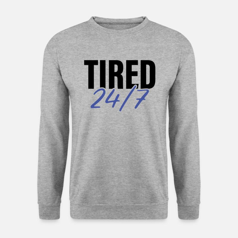 24/7 müde - Unisex Pullover - Weißgrau meliert