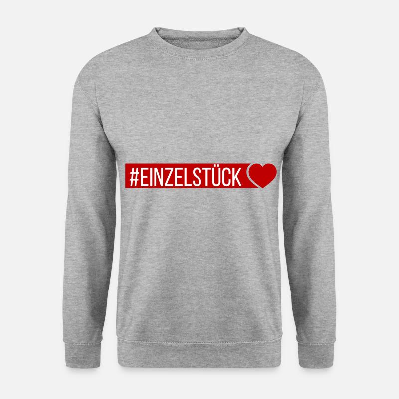 Einzelstück Herz - Unisex Pullover - Weißgrau meliert