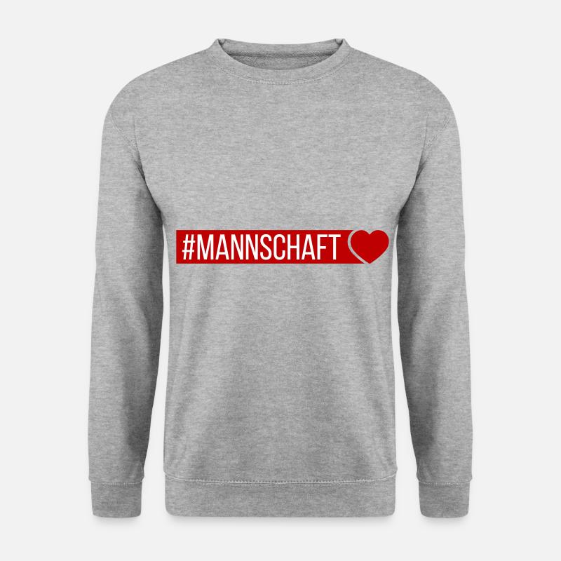 Mannschaft Herz - Unisex Pullover - Weißgrau meliert