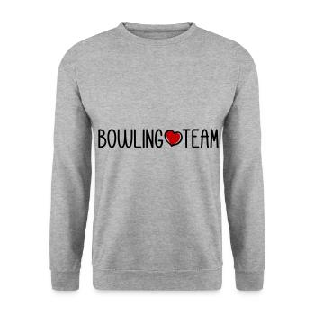 Bowling Team - Unisex Pullover - Weißgrau meliert - Vorne - Alina (178cm) & Michal (187cm)
