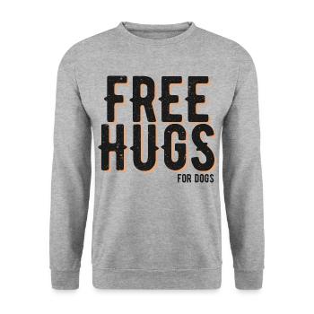 Hunde "Free Hugs for dogs" - Sweat-shirt Unisexe - gris chiné - Devant - Alina (178cm) & Michal (187cm)