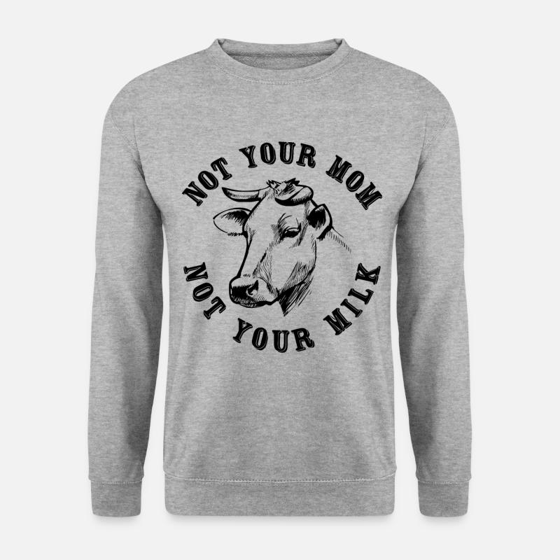Vegan Veganer Veganerin Milch Schwarz - Unisex Pullover - Weißgrau meliert