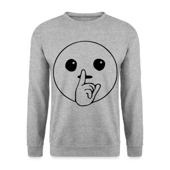 Emoji Silent Sketch Black - Unisex Sweatshirt - salt & pepper - Front - Alina (178cm) & Michal (187cm)